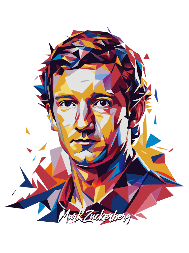 Mark Zuckerberg 03 Portrait WPAP Pop Art