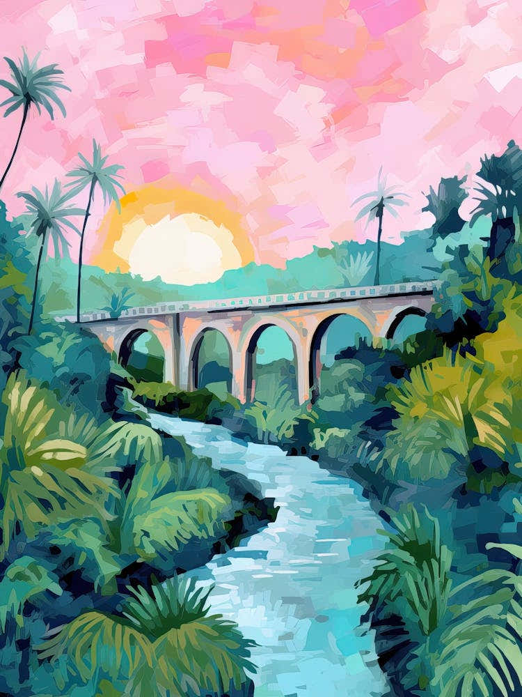 Nine Arch Bridge Sri Lanka Train Travel Housewarming Painting