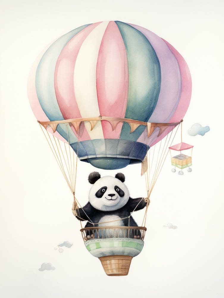 Baby Panda 1 In A Hot Air Balloon