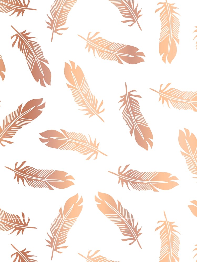 Scattered Western Faux Copper Metallic Gradient Feathers