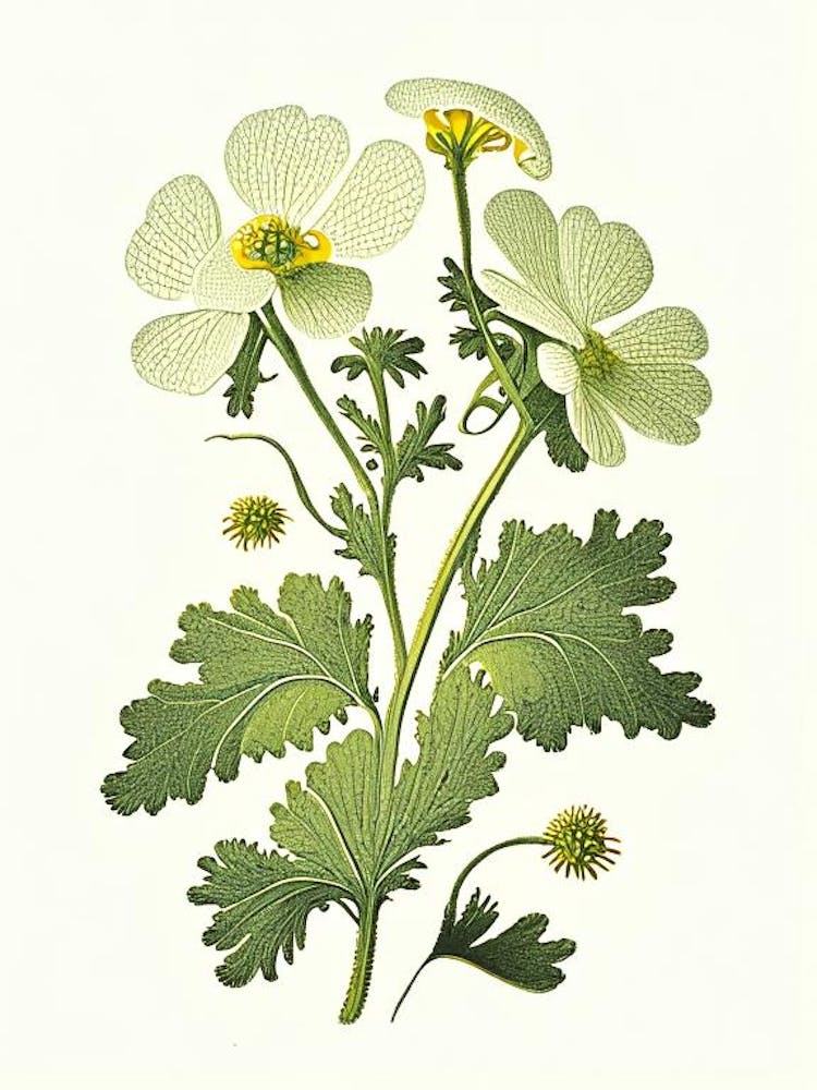Feverfew Herb Vintage Botanical