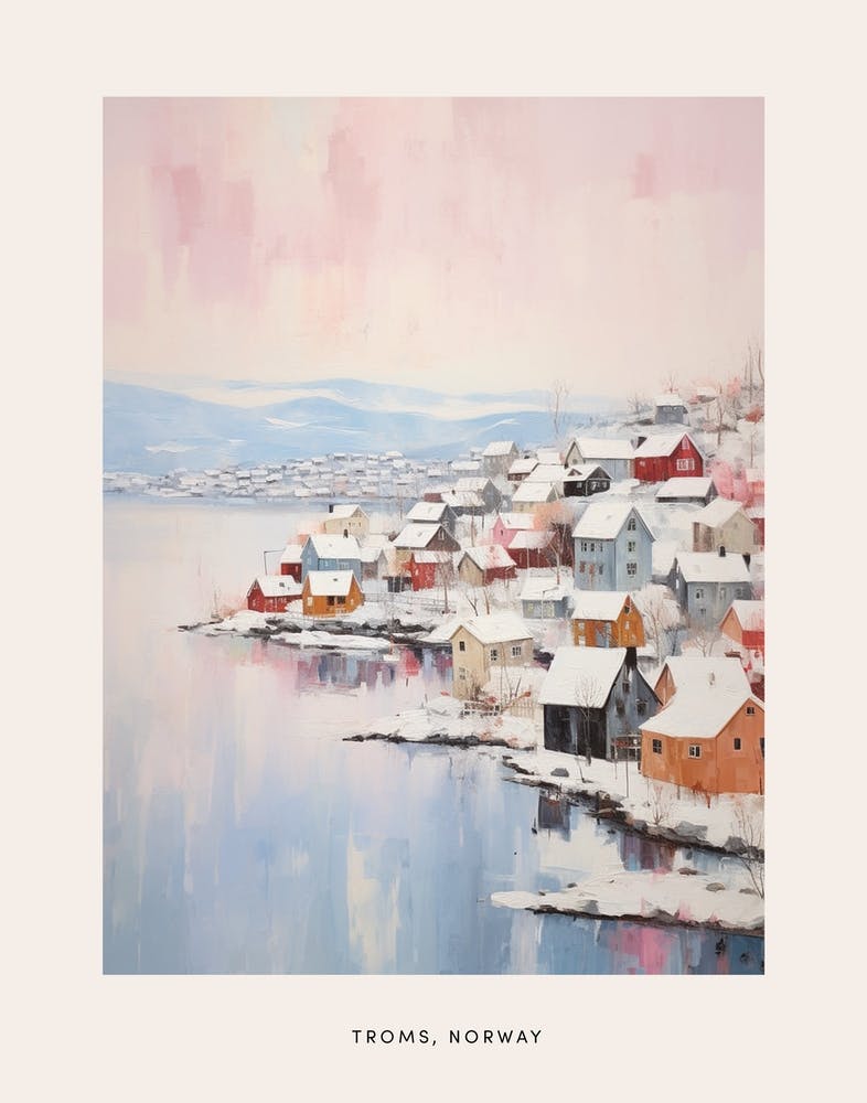 Verträumtes Wintergemälde Poster Troms Norwegen 1