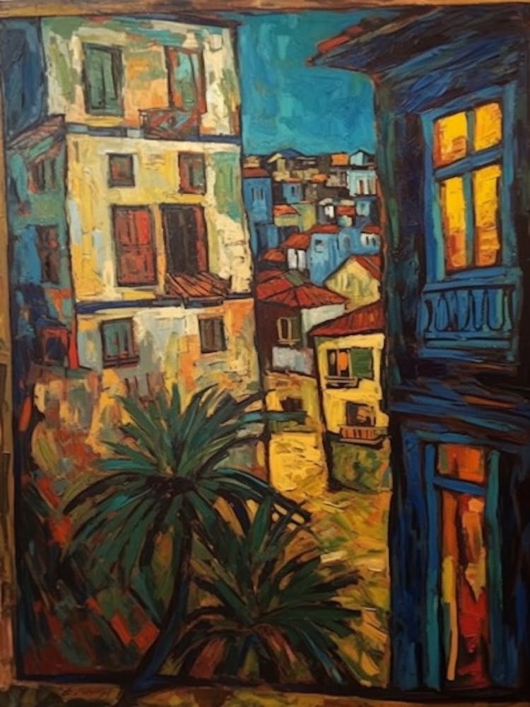 Window View Of Havana In The Style Of Expressionism 3
