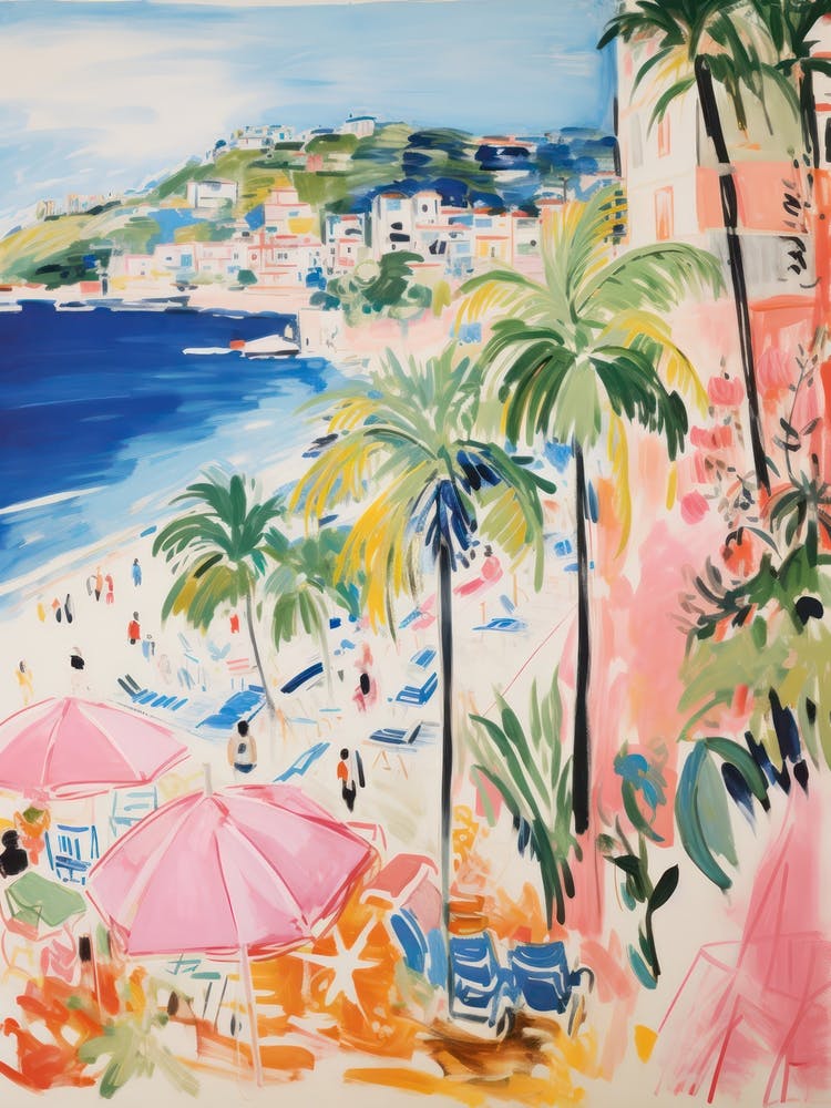Ischia   Italy Beach Club Lido Watercolour 3