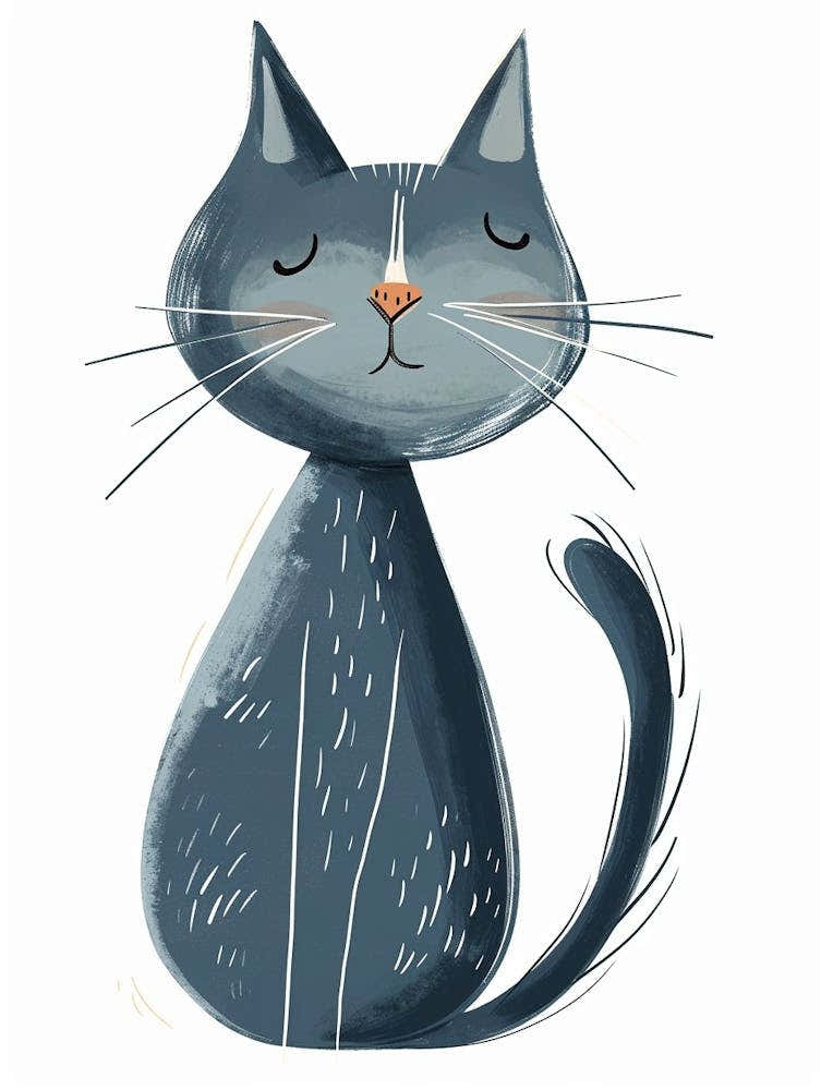 Chartreux Cat Clipart Illustration 6