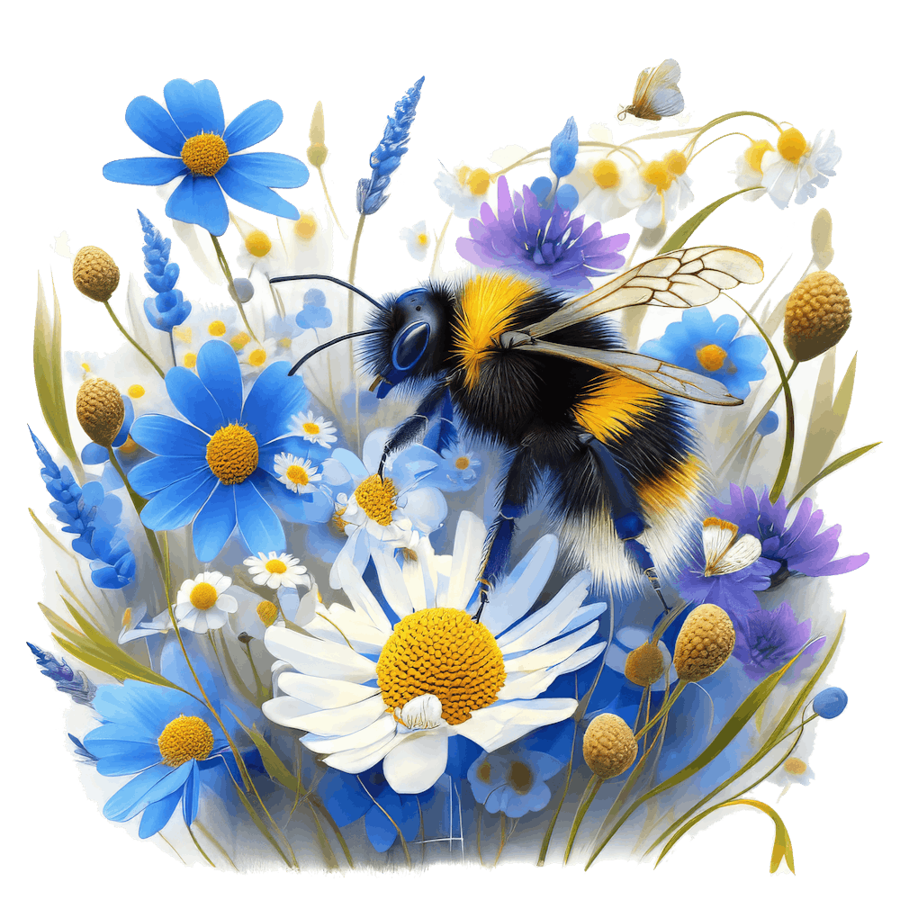 Bee And Flowers