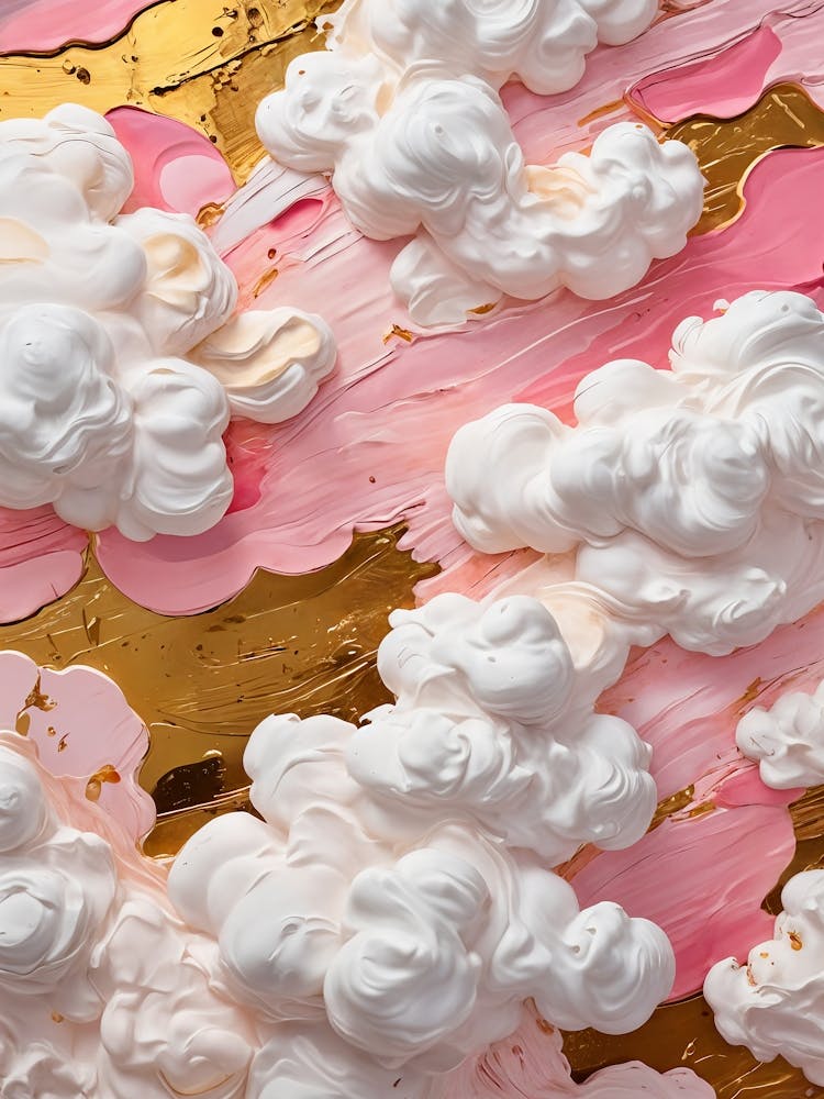 Fluffy Clouds Pink Sky no1