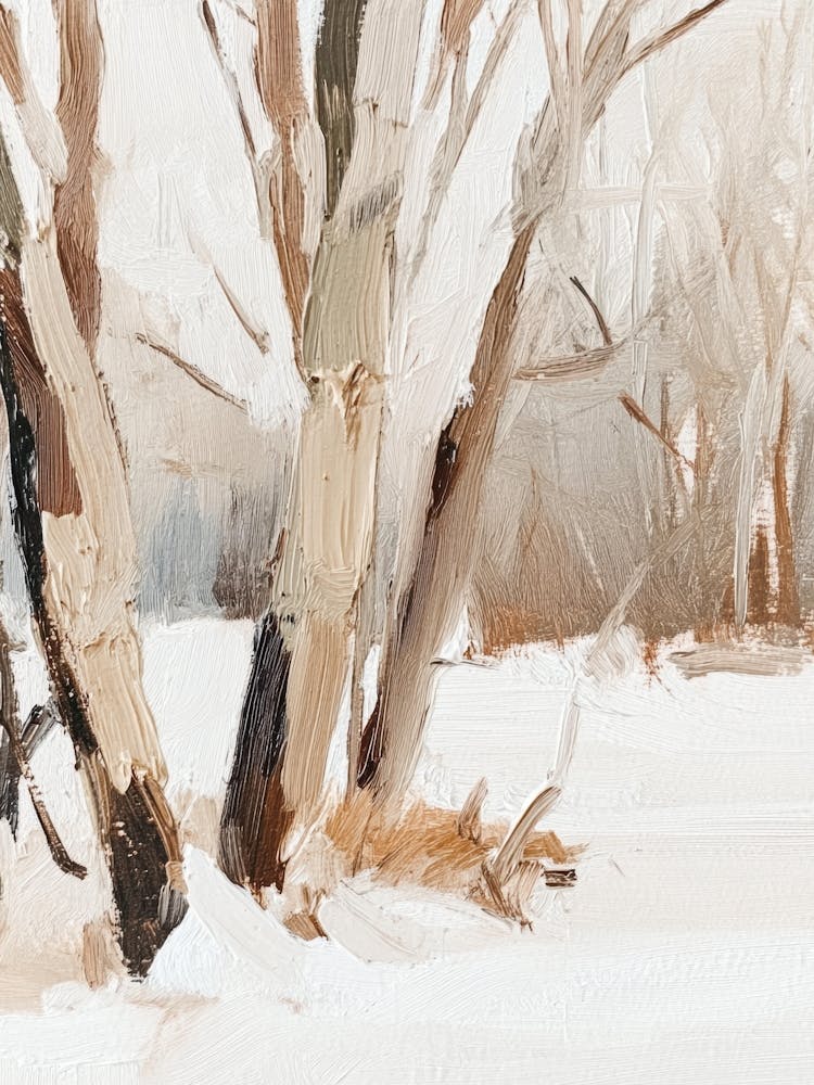Birch Trees In Snow