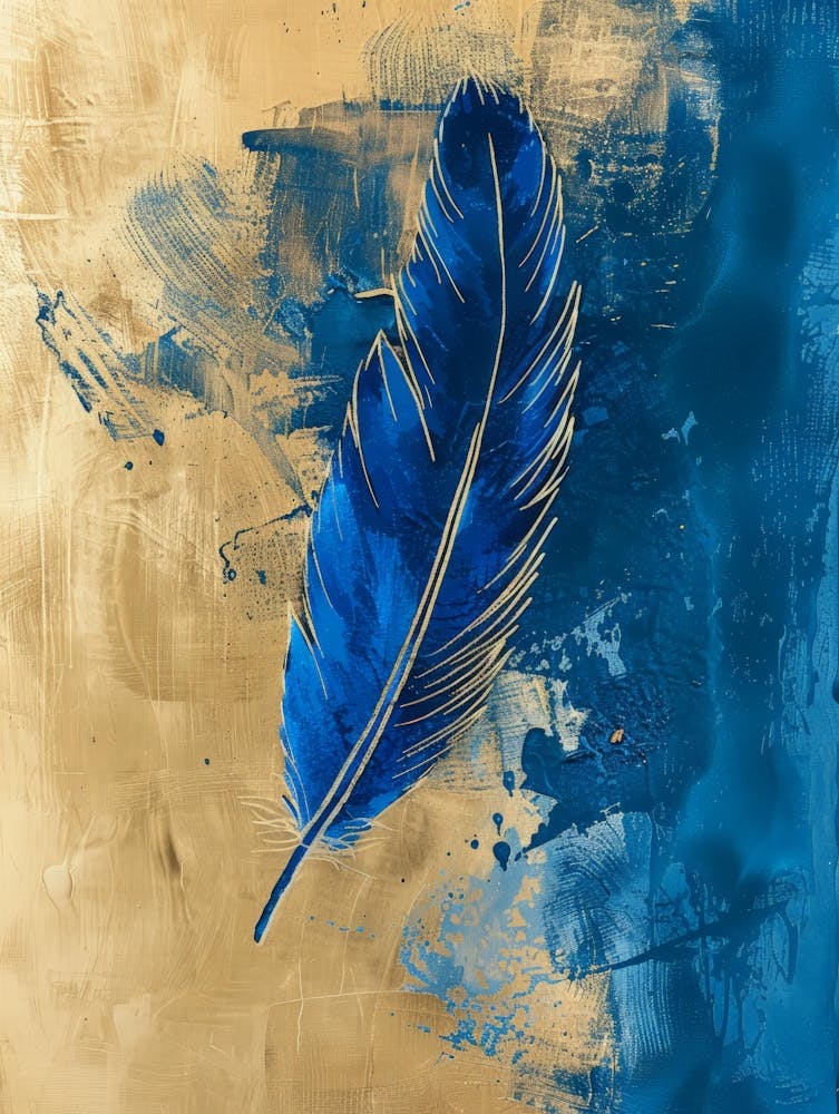 Blaue Feder