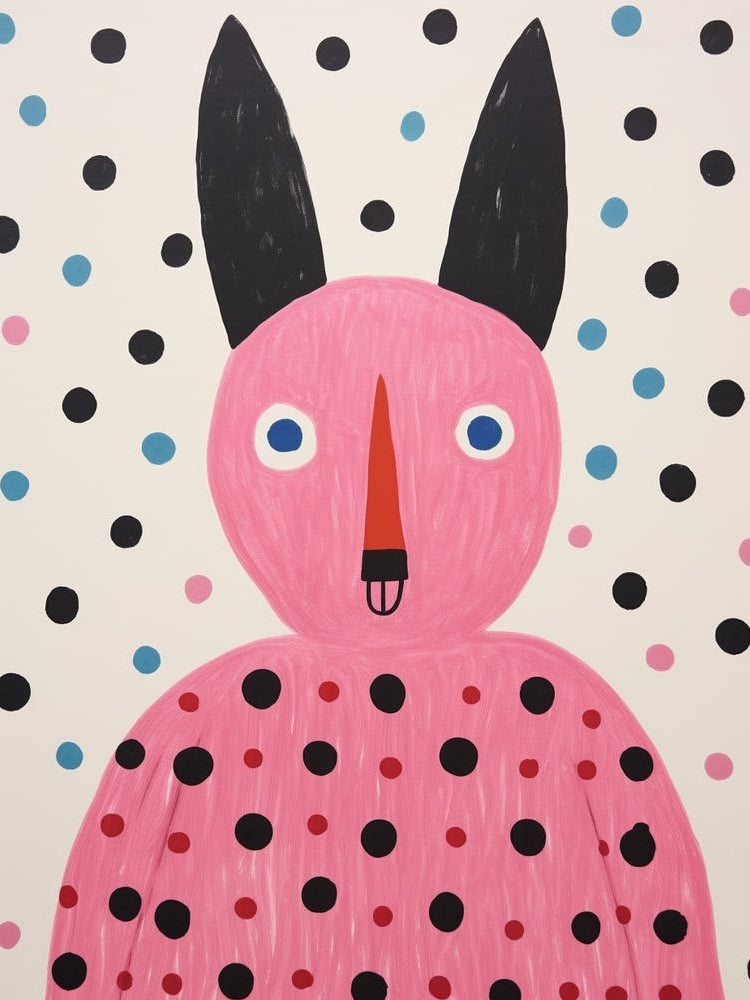 Pink Polka Dot Rabbit 3