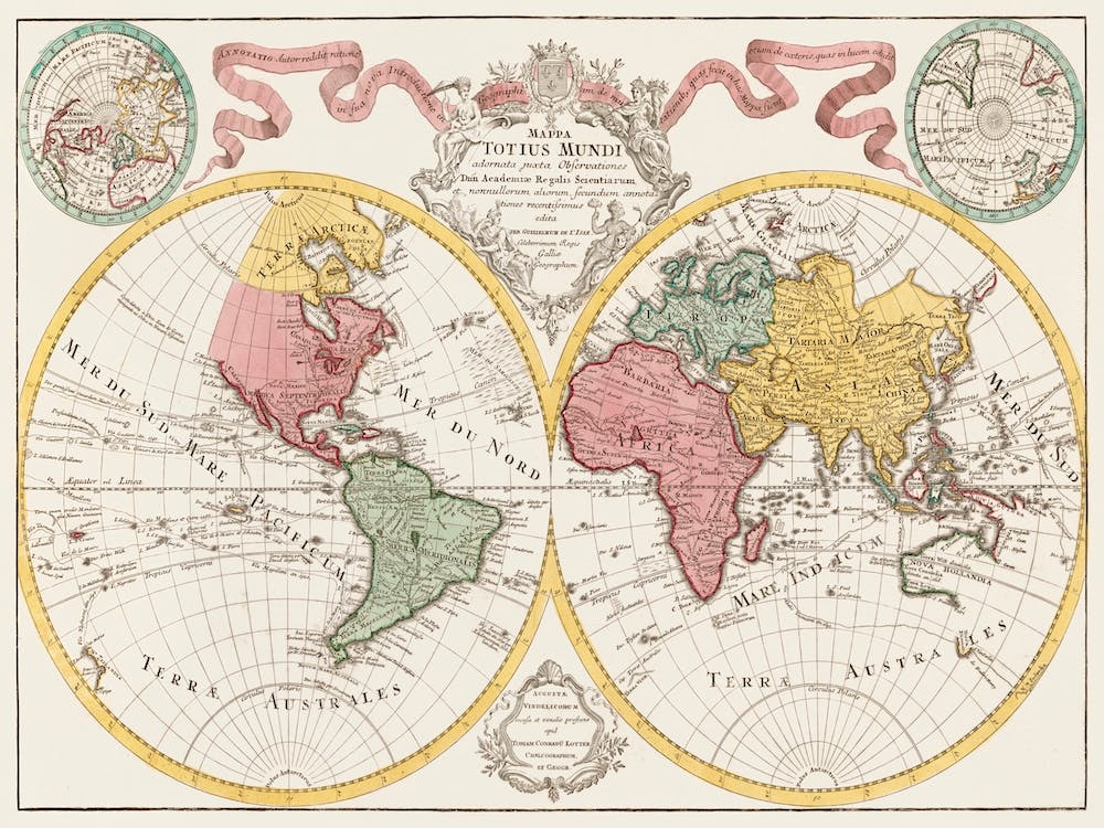 Mapa Totius Mundi Adornata Juxta Observationes Dnn