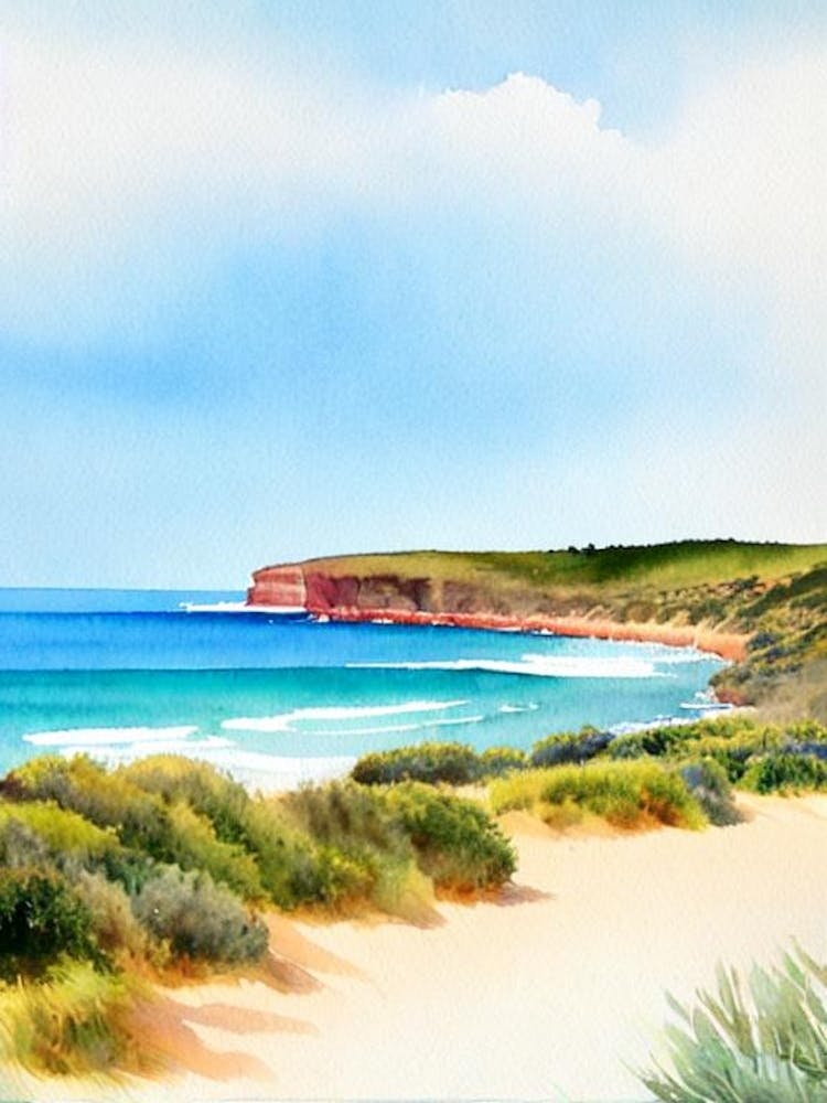 Bells Beach 2, Australia Watercolour