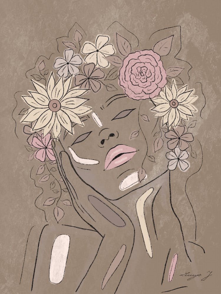 Girl With Flowers In Her Hair