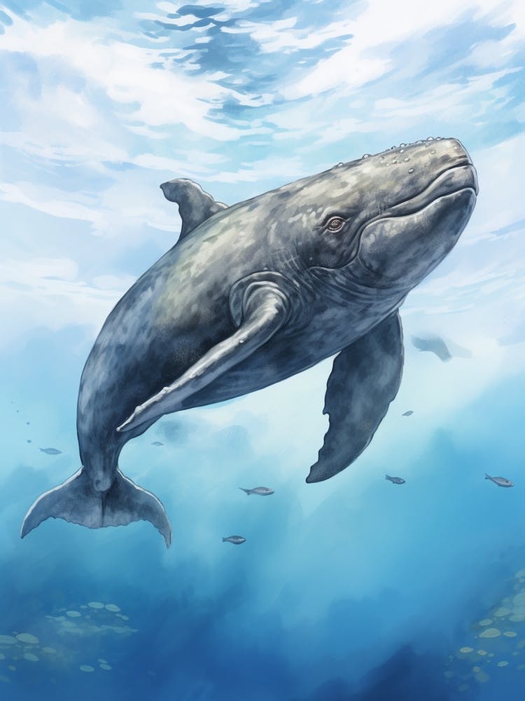 Storybook Illustration Of Whale 2