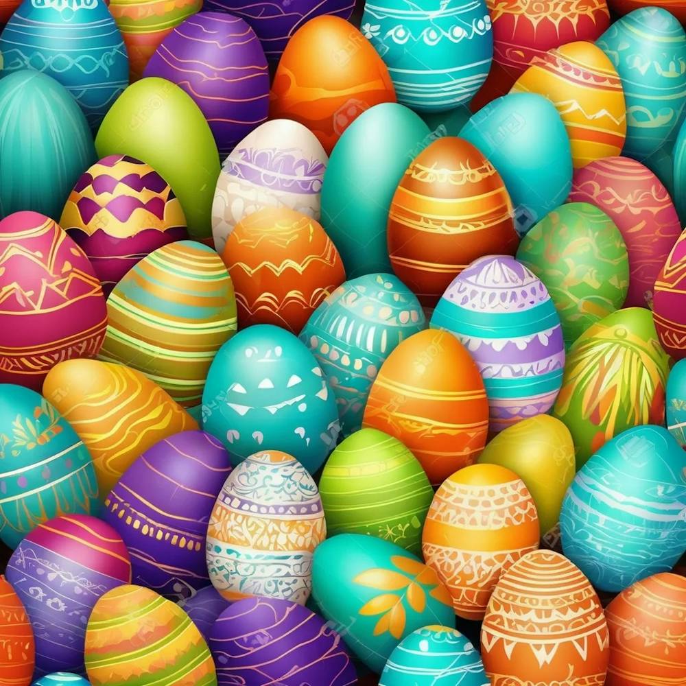 seamless easter eggs pattern 2