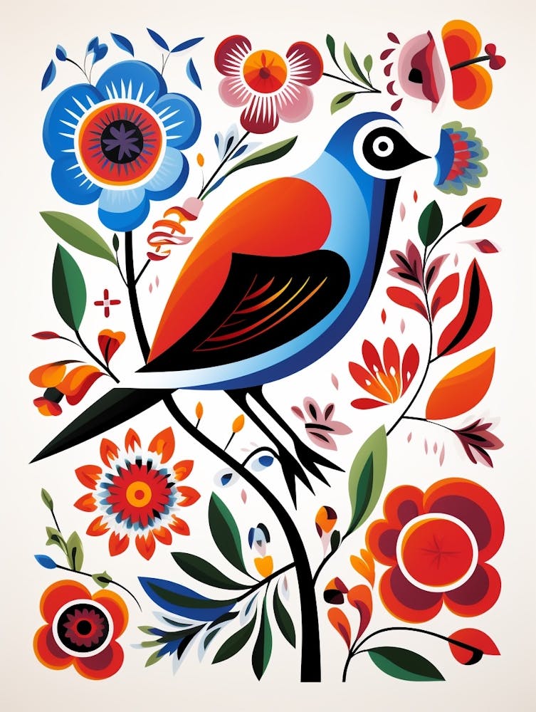 Scandinavian Bird Illustration Sparrow 3