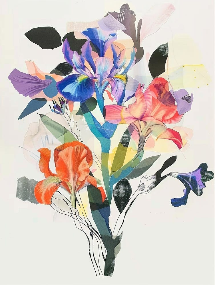 Iris 1 Collage Flower Bouquet