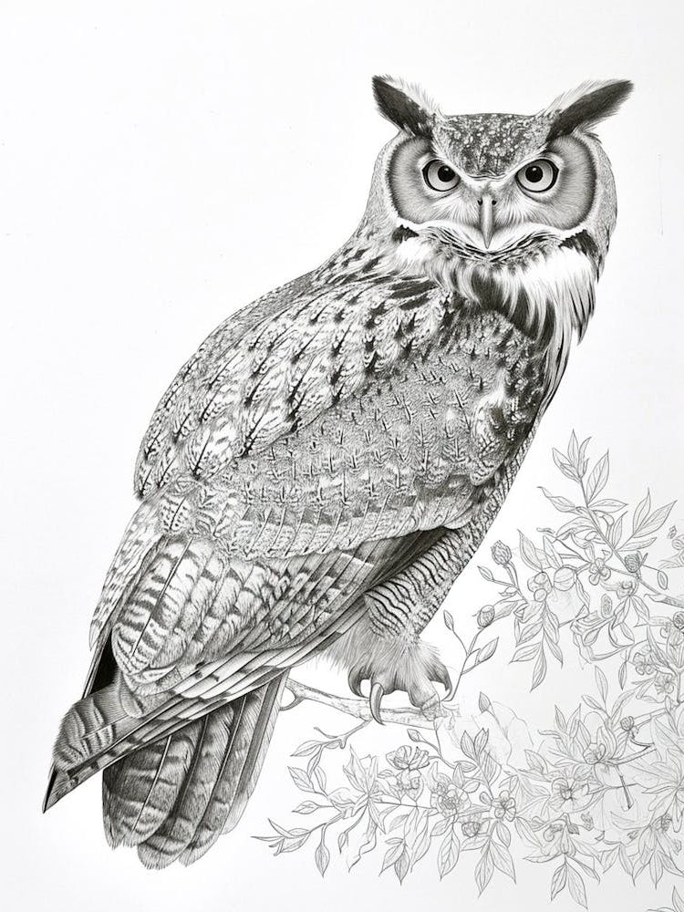 Philipine Eagle Owl Drawing 2