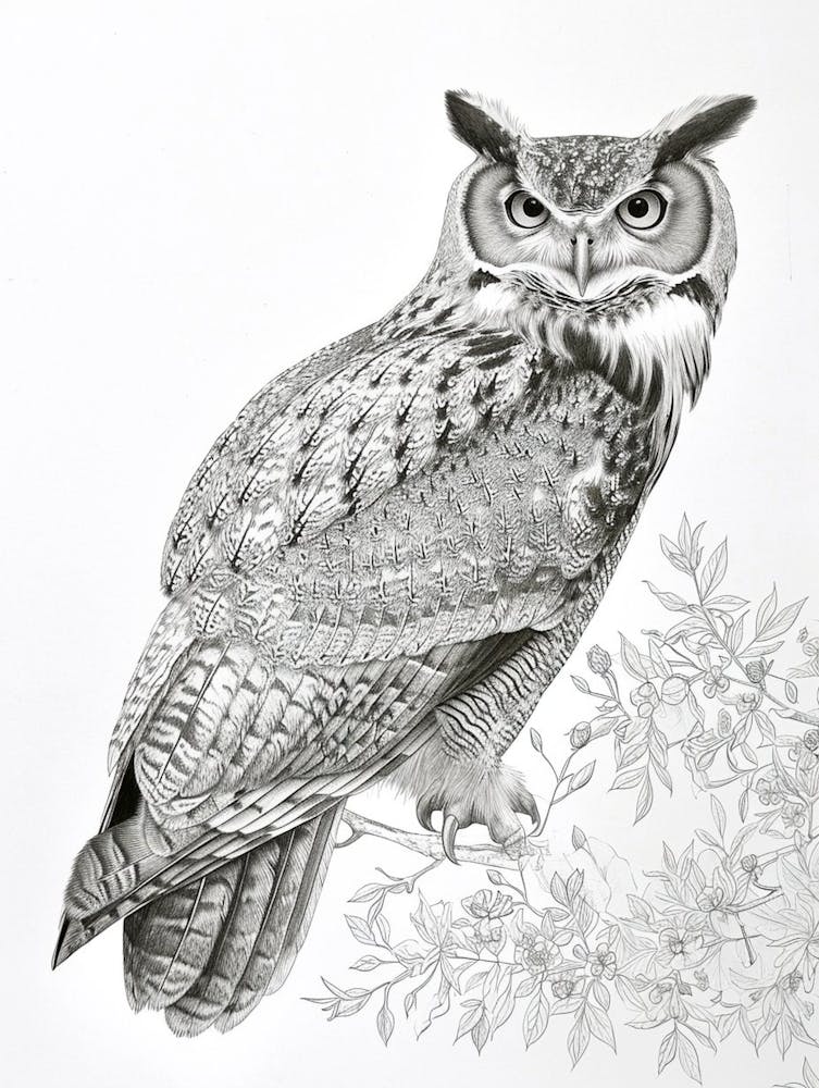 Philipine Eagle Owl Drawing 2