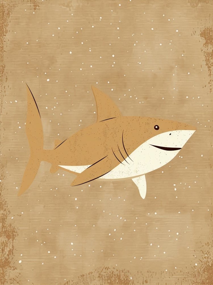 Cute Muted Pastels Storybook Style Shark 2