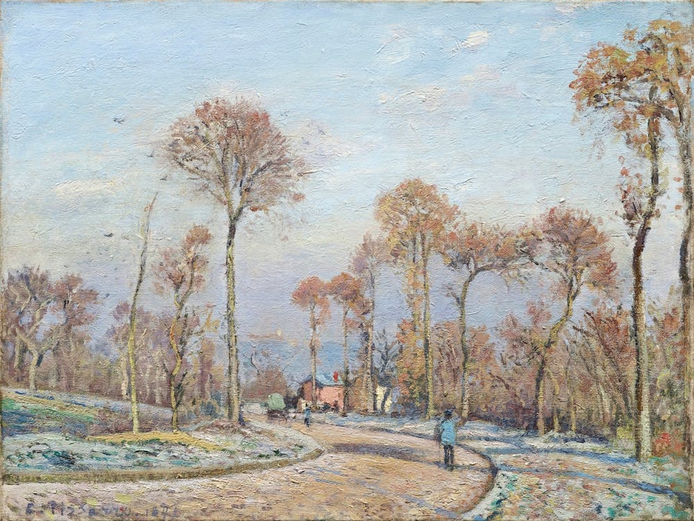 The Road To Versailles, Louveciennes Morning Frost (1871), Camille Pissarro