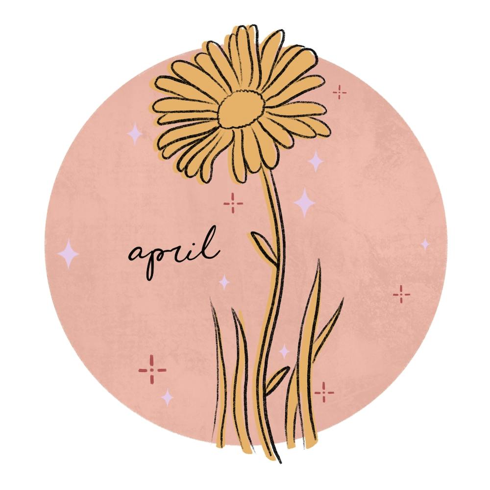 April Birth Flower Square