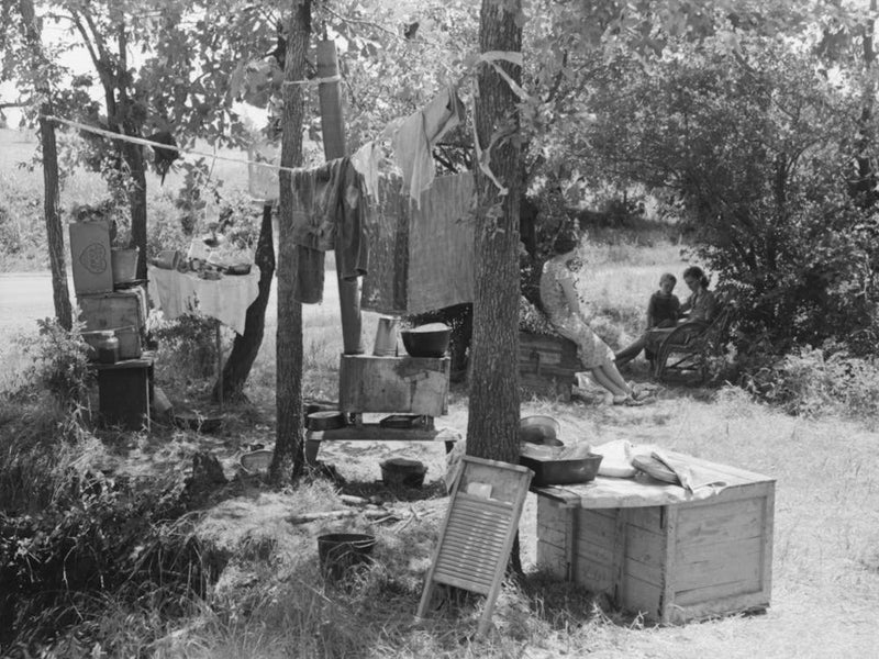 Untitled Photo, Possibly Related To Camp By The Roadside Near Spiro, Oklahoma, This Family Did Agricultural
