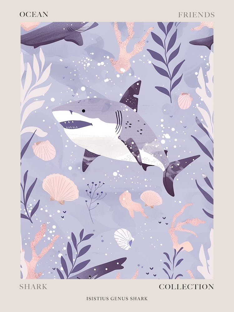 Purple Isistius Genus Shark Illustration 2 Poster