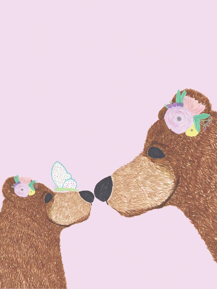 Mama Bear And Girl Cub