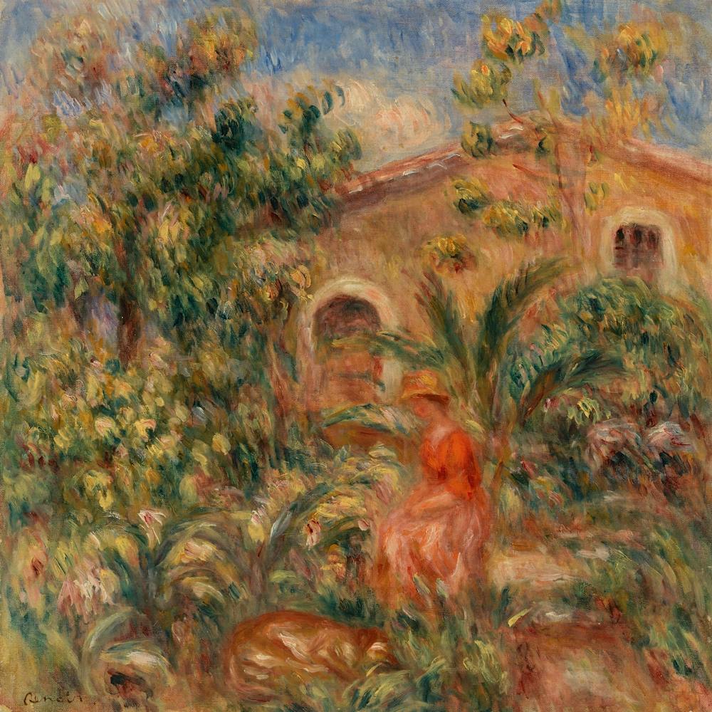 Landscape With Woman And Dog, Pierre Auguste Renoir