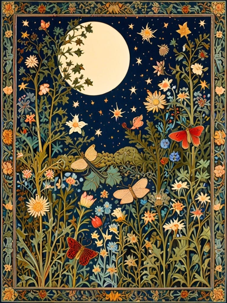 William Morris Moonlight In The Garden 14
