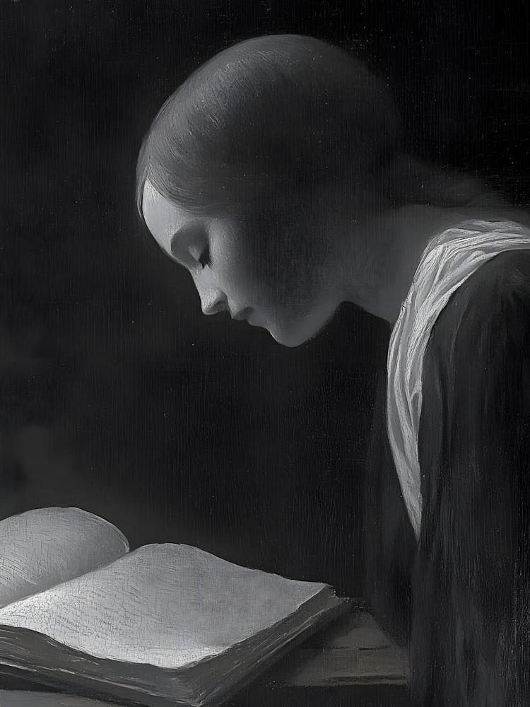 Dark Gothic Woman Reading A Book 1