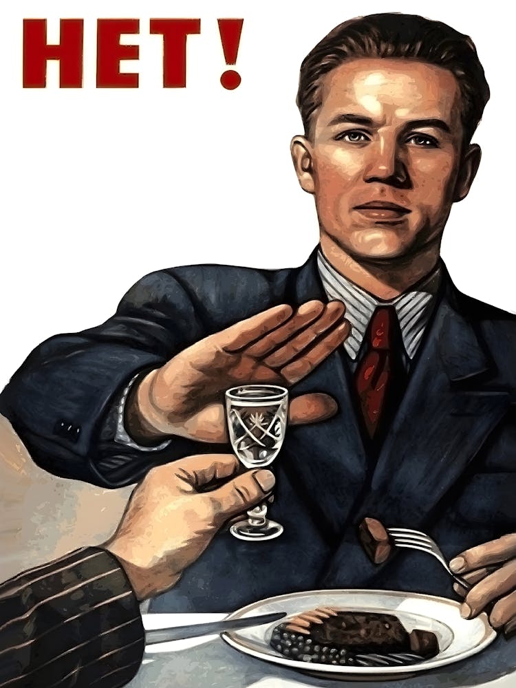 Say No To Drink, Soviet Propaganda Poster against Alcohol