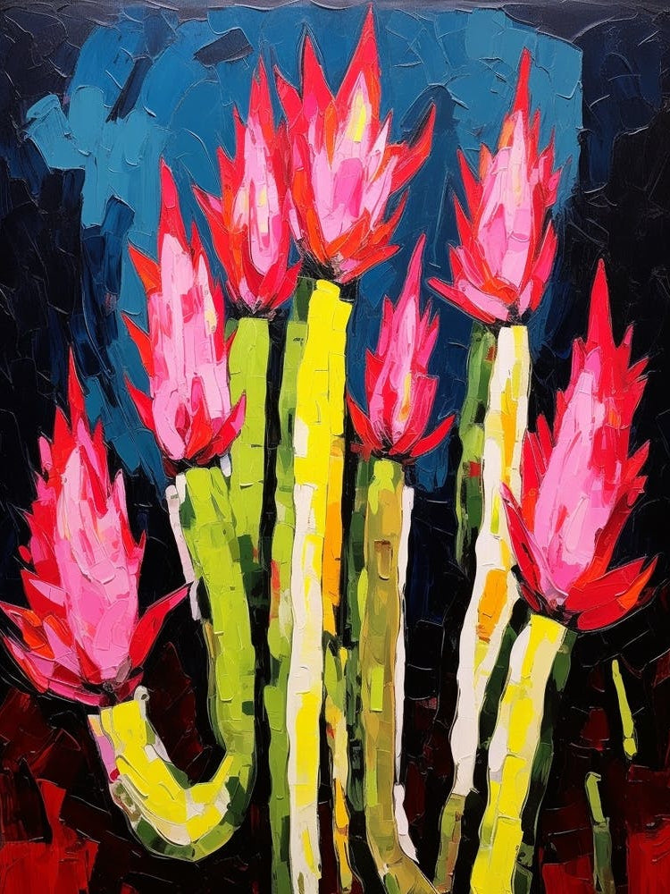 Cactus Painting Chamaecereus Silvestrii 2