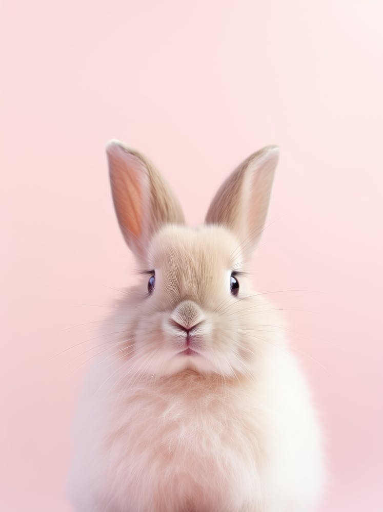 Rabbit On A Pink Background