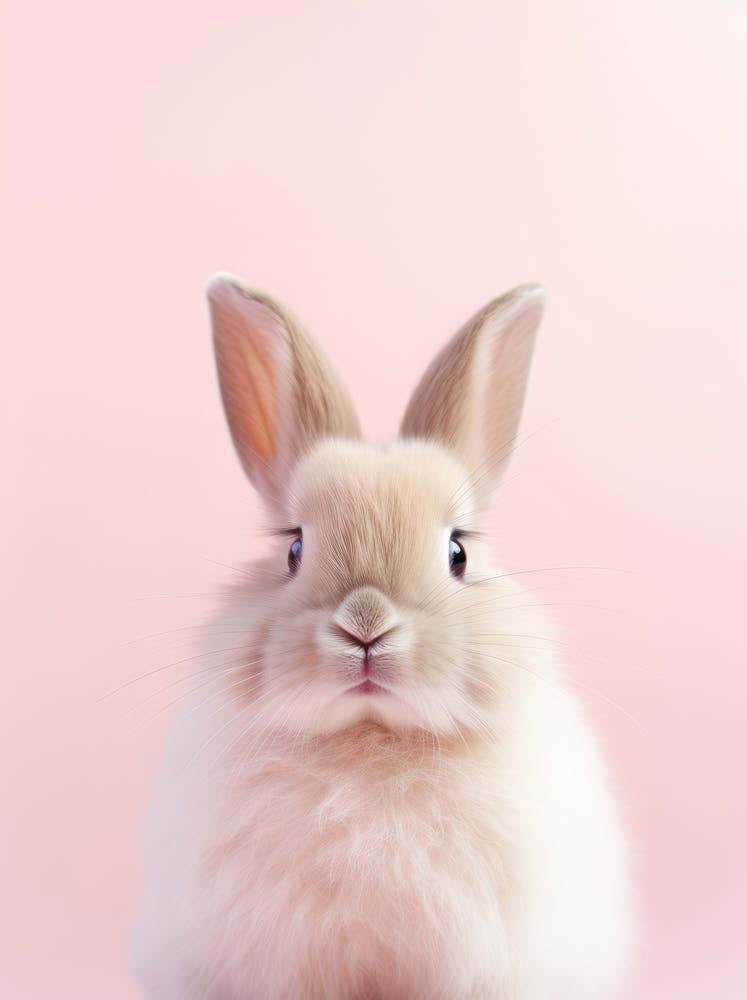 Rabbit On A Pink Background