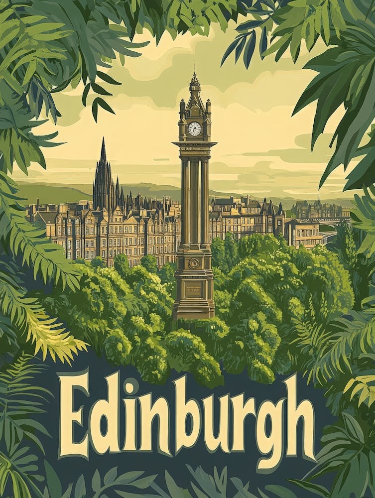 Aihrgdesign A Mid Century Modern Travel Poster For Edinburgh 5