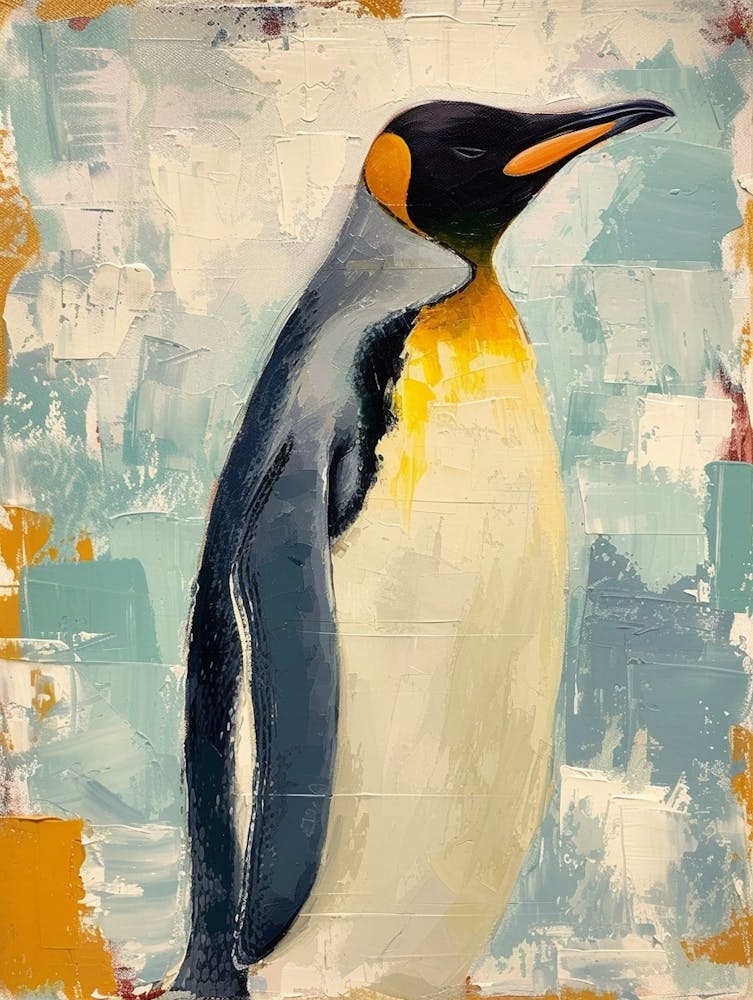 King Penguin Floreana Island Colour Block Painting 2