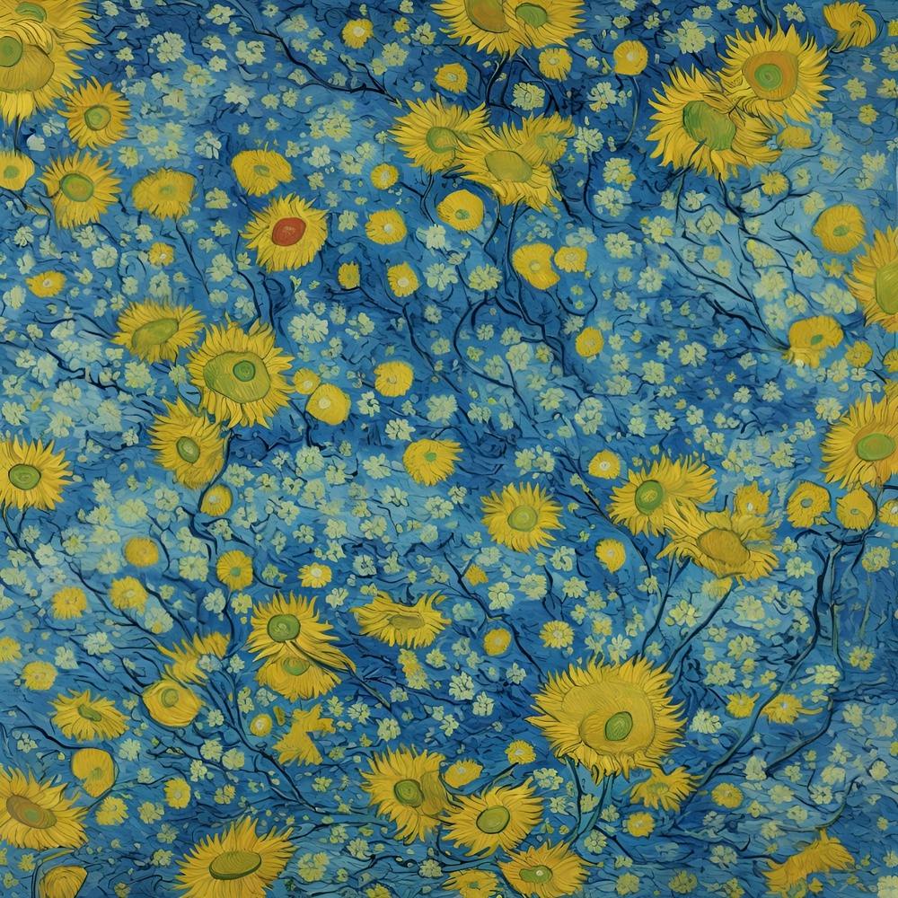 Sonnenblumen auf Blau