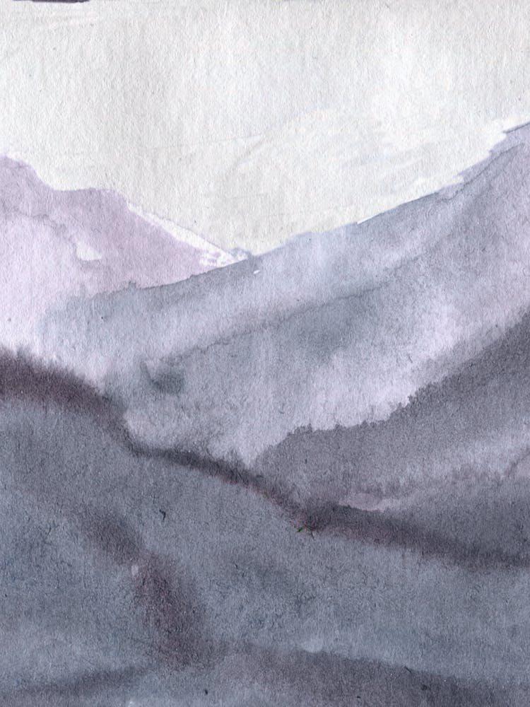 Watercolor Of Mountains 13