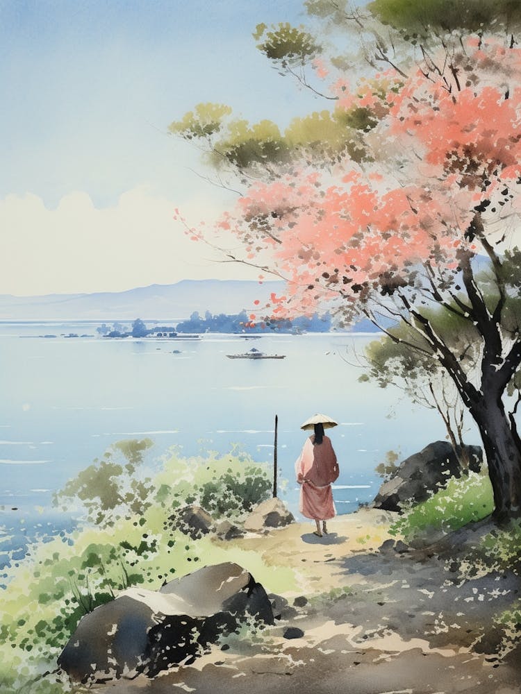 Kairakuen Japan Watercolour Painting 3 