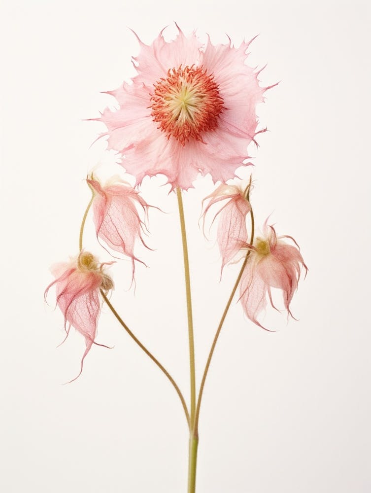 Pressed Wildflower Botanical Art Prairie Smoke 2