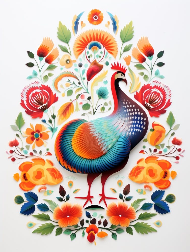 Scandinavian Bird Illustration Turkey 1