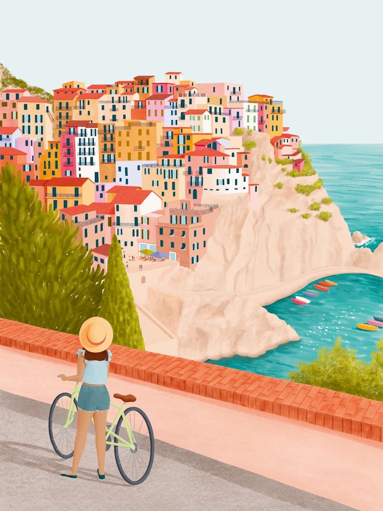 Cinque Terre Illustration Print