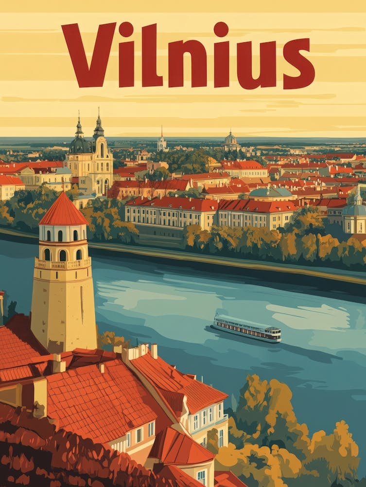 Aihrgdesign A Vintage Travel Poster Of Vilnius 4