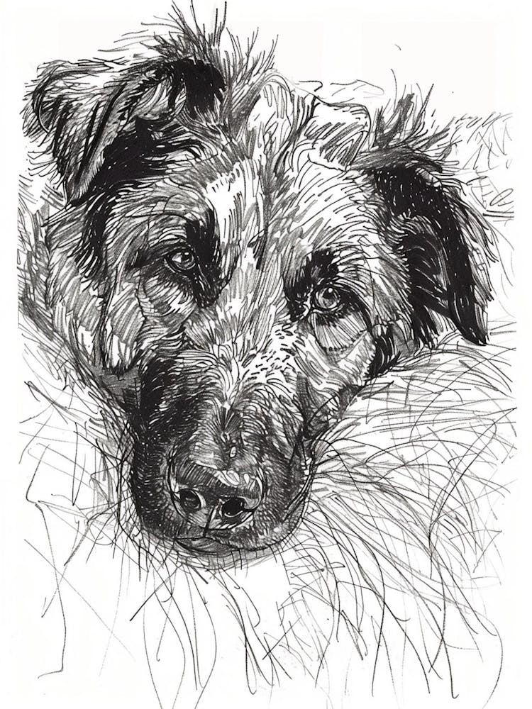 Anatolian Shepherd Dog Line Sketch 1