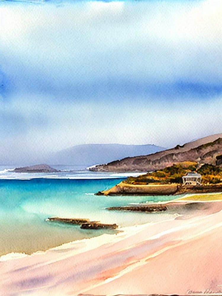 Playa De Zahara De Los Atunes, Cadiz, Spanien Aquarell