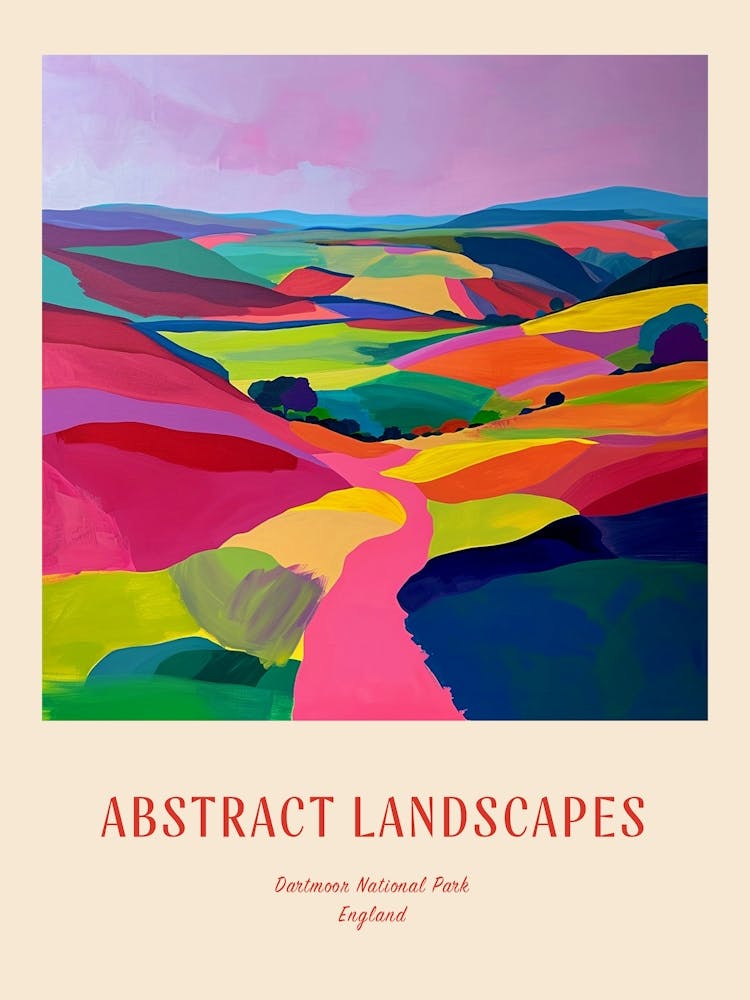 Colourful Abstract Dartmoor National Park England 1 Poster