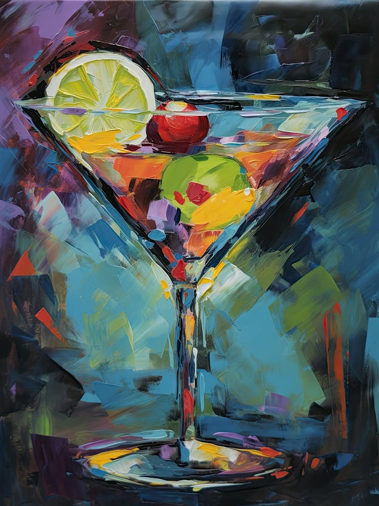 Martini Cocktail Ölgemälde 1