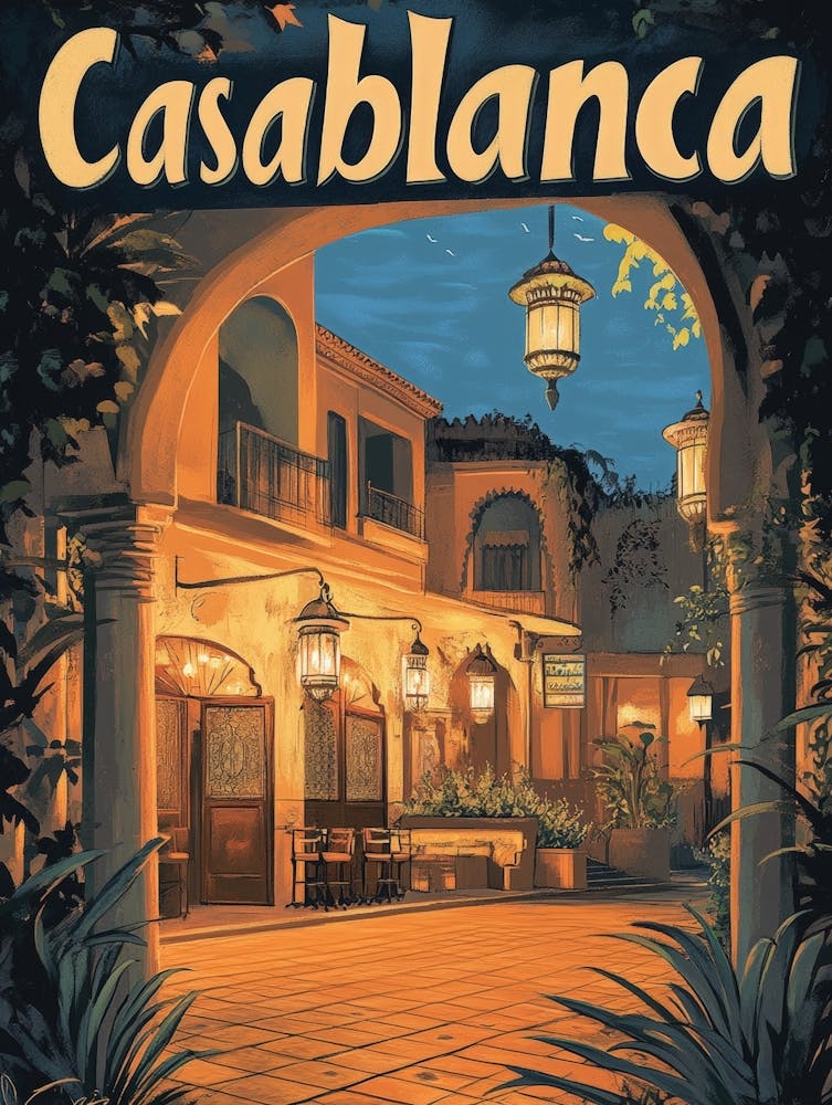 Aihrgdesign A Mid Century Modern Travel Poster For Casablanca 4